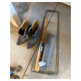 Baseball bat, diamond braided poly rope, stretchers, and boot rubbers