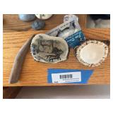 Two antler belt buckles