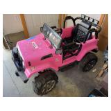 Pink electric charge Jeep with cord and working