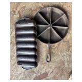 Number 273 Griswold crispy corn stick pan 930  and additional cornbread skillet