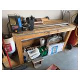 Sears Craftsman 12 inch wood lathe with lathe tools - with wooden bench