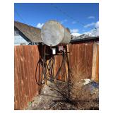 Bulk Gas tank on stand - buyer will need to bring equipment to move this