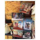 Five ceramic Christmas villages