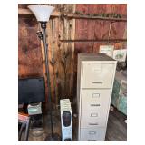 Kenwood space heater lamp and file cabinet