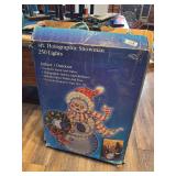 4 foot holographic snowman indoor outdoor with lights