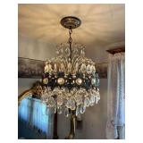 Antique crystal tear drop style chandelier