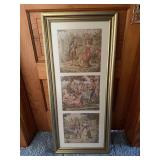 14x33 framed triptych tapestry style prints