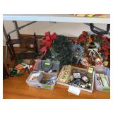 Wreathes, jewelry, knick knack shelf, etc