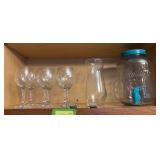Stemware, Aladdin glass drink dispenser and a vase