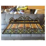 16" x 48" pool table style stained glass style hanging light