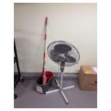 Oscillating floor fan and spin mop w/ bucket