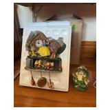 Snow White and the Seven Dwarves musical snow globe and clock Clock appears to be NIB, one of the dwarves needs reglued to snow globe