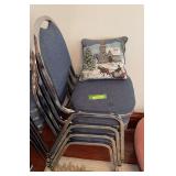 4 chrome leg stacking chairs