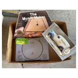 Play station controller, die cast car and music maker