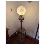 Brass organ lamp with cherub shade 12" round x 60" +/- tall