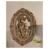 Chalk relief style over wall decor and tri-oval picture frame