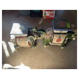 2 Asian influence elephant stands