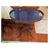 Duncan phyfe leg lyre base oval table 18 x 24