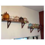 3 matching walnut galley rail shelves 7 x 36