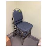 4 chrome leg stacking chairs