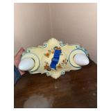 Porcelain two bulb flush mount light