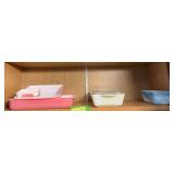 Pyrex Red 0501, 222, 232 Blue 0502 Yellow w lid 0503 All are color faded