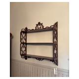 Two wall shelves-three tier shelf has veneer damage