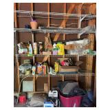 Variety of gardening chemicals and supplies