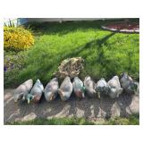 9 Mallard decoys and bag