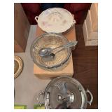China casserole dish, salad bowl set, and dish rest and lid