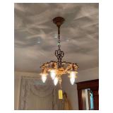 Art deco ceiling light 17" round Seller will remove from electric