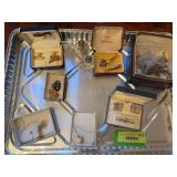 Necklaces, bracelet, cuff links, tie clips, etc