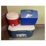 Coleman Xtreme 100 can cooler, Igloo water jug and Igloo Playmate cooler