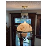 Hand painted hanging prism lamp Two matching rings Seller will remove from electric