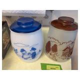 Two glass cookie jars
