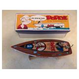 Popeye tin wind up speedboat