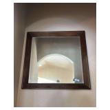 Wall hanging beveled edge mirror 36” square