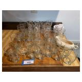 Etched glasses and heart themed glasses