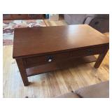 Mission style coffee table with two drawers