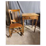 16x21x28H single drawer desk and slat back rocker