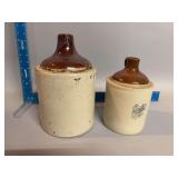 2 brown top jugs