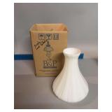 Milk glass angle lamp shade w vertical rib design