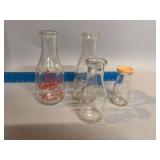 Milk bottles, some local