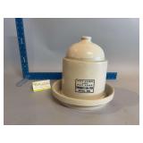 Stoneware chicken waterer “Pay Cash and Pay Less Grangaards Cash Store Monona, IA”