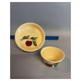 Two pieces Wattware No.6 bowl and pie plate “Kottman’s D-X Service Monona, Iowa”