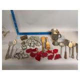 Many old cookie cutters and other kitchen needs
