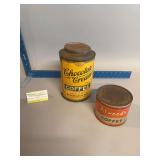 Two coffee tins-Chocolate Cream Coffee Marshalltown, Iowa and Atwood Coffee Co Minneapolis, Omaha