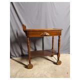 16x26x30H serving cart on wooden wheels