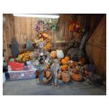 Fall decorations 30+ artifical pumpkins, wreaths etc...