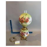 Electrified GWTW lamp w poppy design Approx 25” tall
